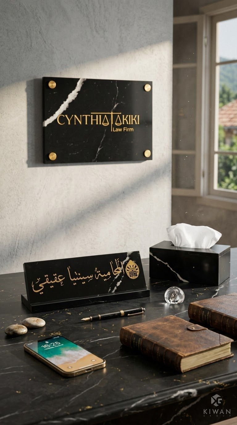 Kiwan Personalized Marble Desk Nameplates